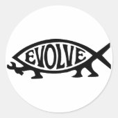 Evolve Fish Runder Aufkleber (Vorderseite)