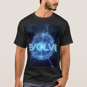 EVOLVE Neon Blaues Digital Sphere T-Shirt Tech E