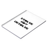 Evolve nicht devolve notizblock (Linke Seite)