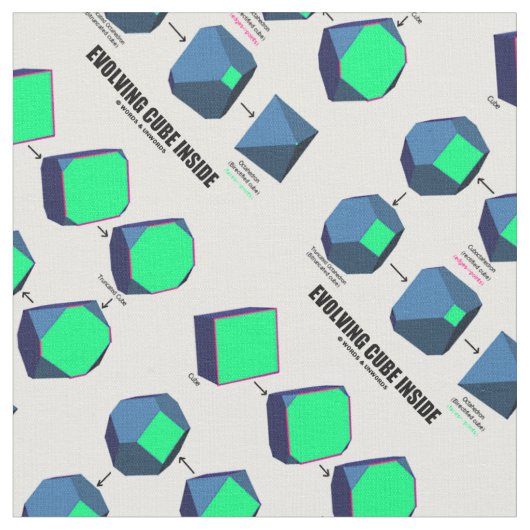 Evolving Cube Inside Math & Geometrie Stoff (Nahaufnahme)