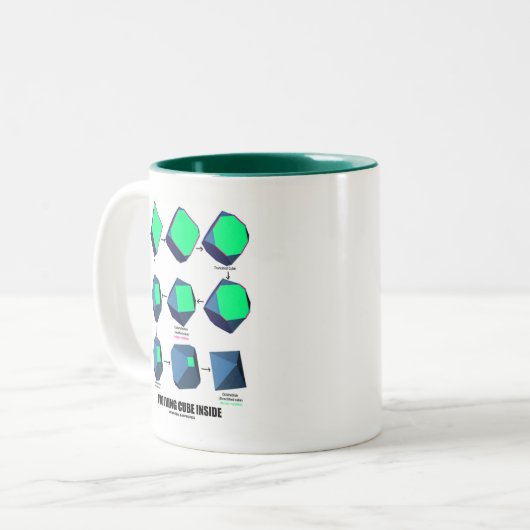 Evolving Cube Inside (Mathematik & Geometrie) Zweifarbige Tasse (Vorderseite Links)