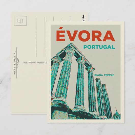 Evora Diana temple Abbildung Portugal Postcard Postkarte (Vorne/Hinten)