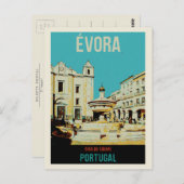 Evora Giraldo quadratische Abbildung Portugal Postkarte (Vorne/Hinten)