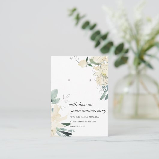 EVORY FLORAL ANNIVERSARY EARRING DISPLAY CARD PLATZKARTE (Stehend Vorderseite)