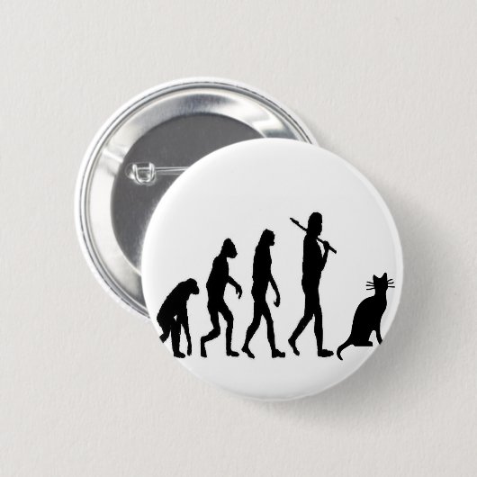 Evoultion Katze "wir glauben" - lustigen Button (Vorne & Hinten)