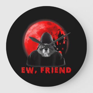 Ew, Friend Beagle Hund Halloween Hund Vampir Gesch Große Wanduhr