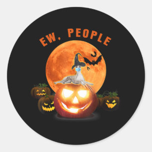 Ew Leute, die ein MaskenHalloween tragen Runder Aufkleber
