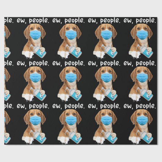 Ew Leute, die Gesichtsmaske Beagle Lover Geschenk Geschenkpapier (Flach)