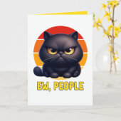 Ew Leute Lustige Introvertierte Schwarze Katze Sar Karte (Gelbe Blume)