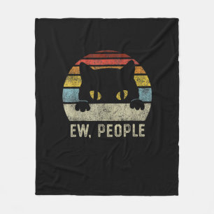 Ew Leute Retro Katze Lustig Vintage Anti Sozial In Fleecedecke