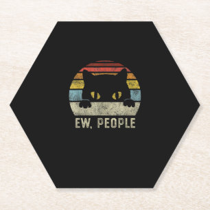 Ew Leute Retro-Katze Lustig Vintage Anti-Sozial In Untersetzer
