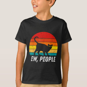 Ew Leute Retro-Katze Lustiger Introvertierter Vint T-Shirt