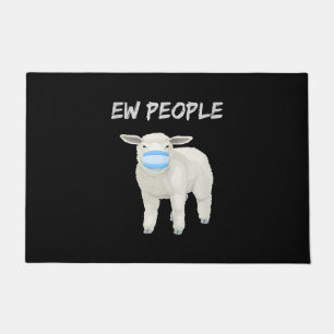 Ew Leute Schafe oder Lamm in Maske Quarantänege Fußmatte