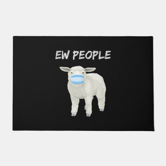Ew Leute Schafe oder Lamm in Maske | Quarantäneges Fußmatte (Vorderseite)