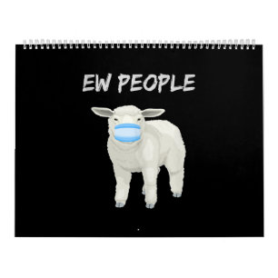 Ew Leute Schafe oder Lamm in Maske Quarantäneges Kalender