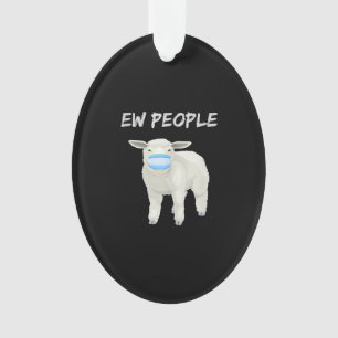 Ew Leute Schafe oder Lamm in Maske Quarantäneges Ornament