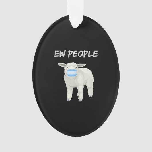 Ew Leute Schafe oder Lamm in Maske | Quarantäneges Ornament (Vorderseite)