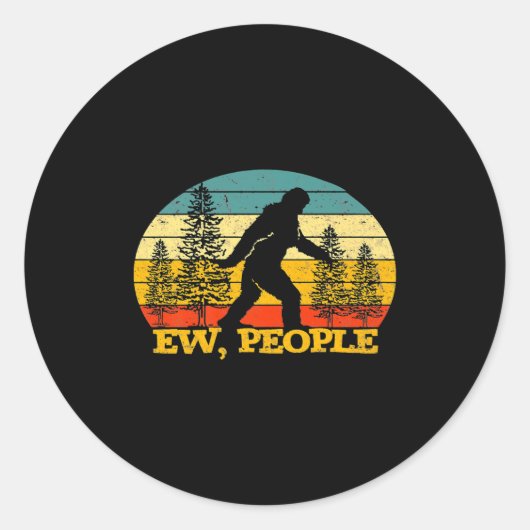 Ew People Bigfoot Sasquatch Camng Love Distresse Runder Aufkleber (Vorderseite)