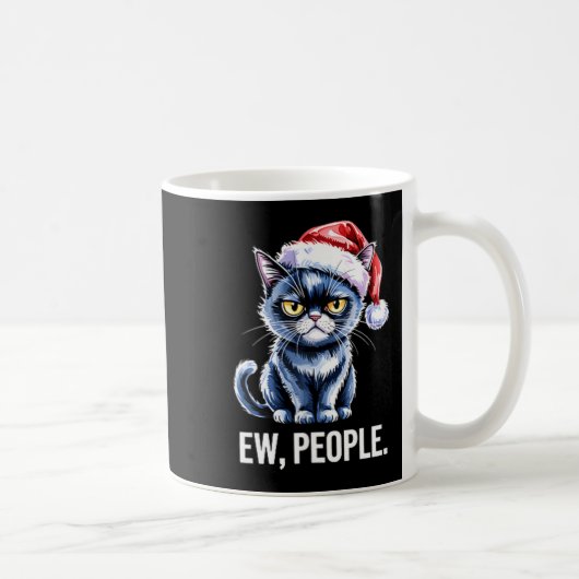 Ew People Black Cat Christmas Funny Introvert Holi Kaffeetasse (Rechts)