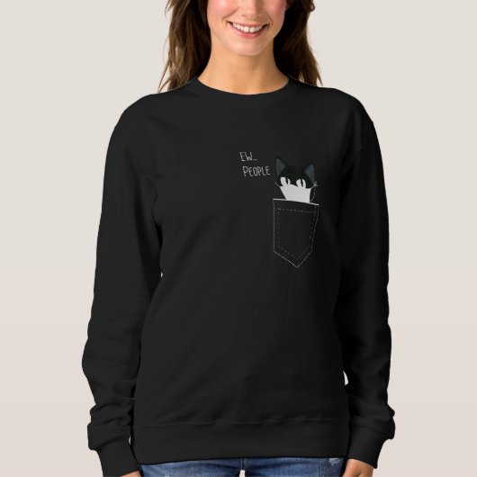 Ew People Black Cat Mask Quarantäne I Cat Sweatshirt (Vorderseite)