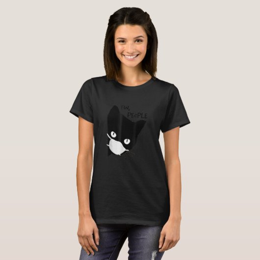 Ew People Black Cat Mask T-Shirt (Vorne ganz)