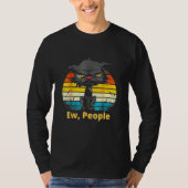 Ew People Bored Cat Yellow Eyes Cats Retro T-Shirt (Vorderseite)