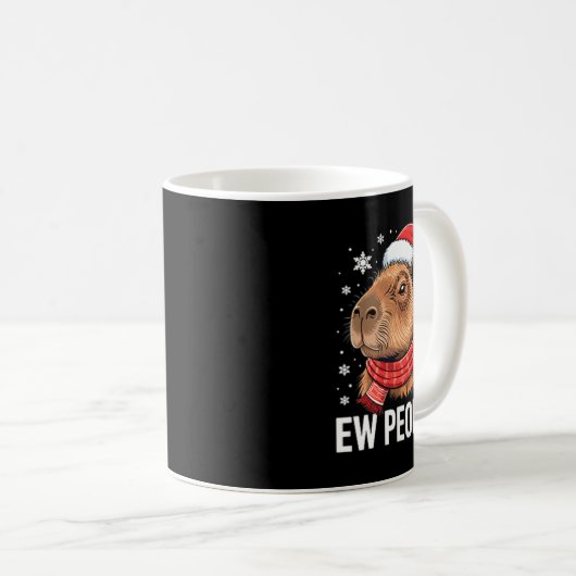 Ew People Capybara Christmas Funny Introvert Holid Kaffeetasse (VorderseiteRechts)