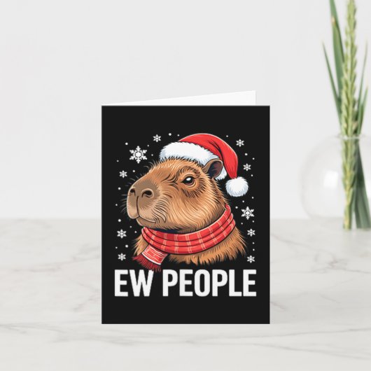 Ew People Capybara Christmas Funny Introvert Holid Karte (Vorderseite)