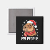 Ew People Capybara Christmas Funny Introvert Holid Magnet (Vorderseite/Rückseite)