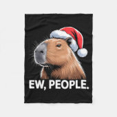 Ew People Capybara Christmas Humor Fleecedecke (Vorderseite)