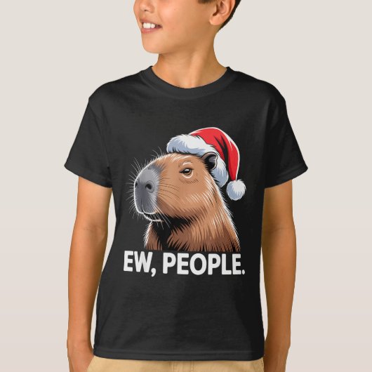 Ew People Capybara Christmas Humor  T-Shirt (Vorderseite)