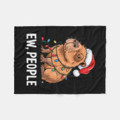 Ew People Capybara Christmas Lights Funny Introver Fleecedecke (Vorderseite (Horizontal))
