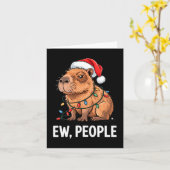 Ew People Capybara Christmas Lights Funny Introver Karte (Gelbe Blume)