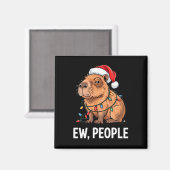 Ew People Capybara Christmas Lights Funny Introver Magnet (Vorderseite/Rückseite)