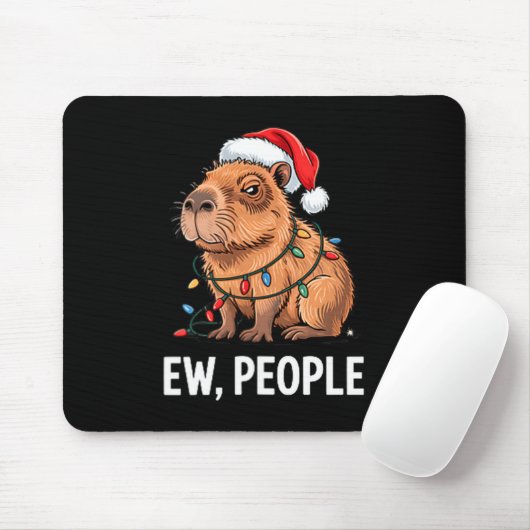Ew People Capybara Christmas Lights Funny Introver Mousepad (Mit Mouse)