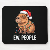 Ew People Capybara Christmas Lights Funny Introver Mousepad (Vorne)