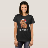 Ew People Capybara Christmas Lights Funny Introver T-Shirt (Vorne ganz)
