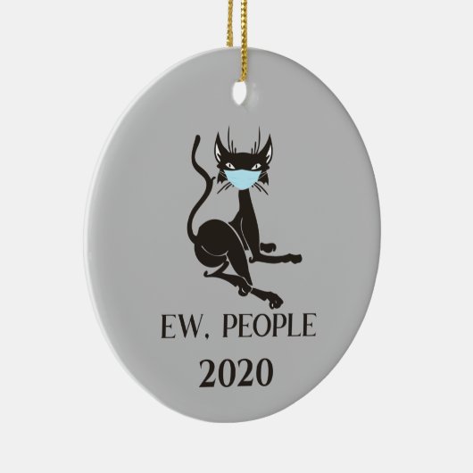 Ew People Cat Wearing Face Mask 2020 Keramik Ornament (Rechts)