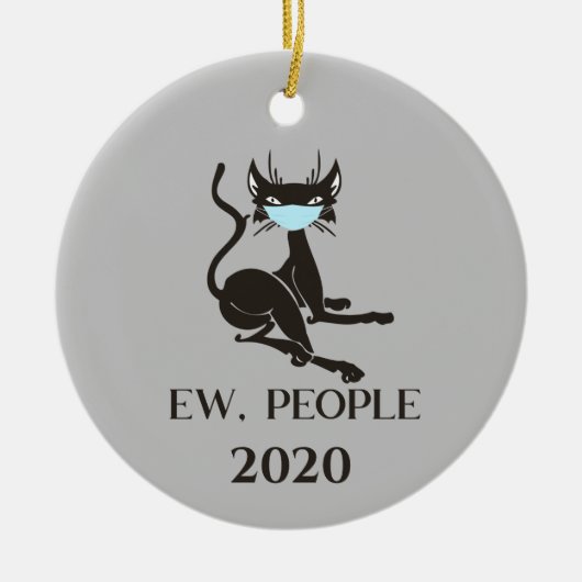 Ew People Cat Wearing Face Mask 2020 Keramik Ornament (Vorne)