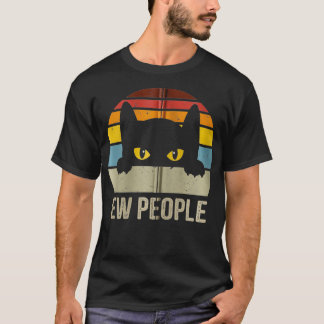 Ew People cute cat vintage cat fun retro Zip  T-Shirt