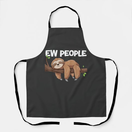 Ew People Faultier T-Shirt Schürze (Vorderseite)