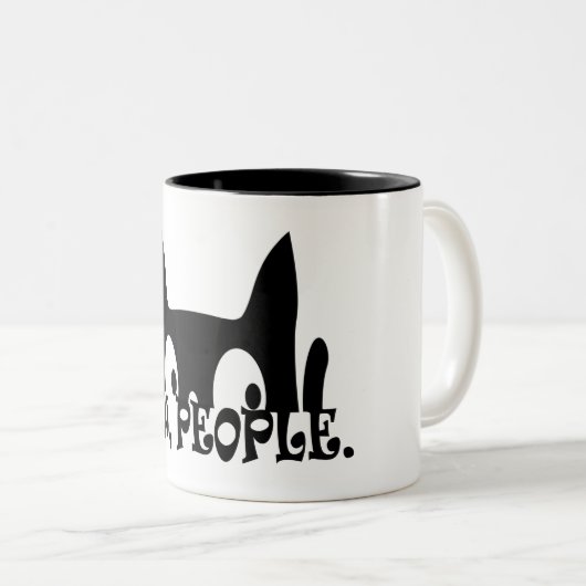 Ew People Funny Black Cat Zweifarbige Tasse (VorderseiteRechts)