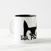 Ew People Funny Black Cat Zweifarbige Tasse (Vorderseite Links)