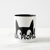 Ew People Funny Black Cat Zweifarbige Tasse (Mittel)
