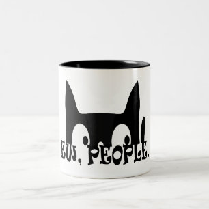 Ew People Funny Black Cat Zweifarbige Tasse