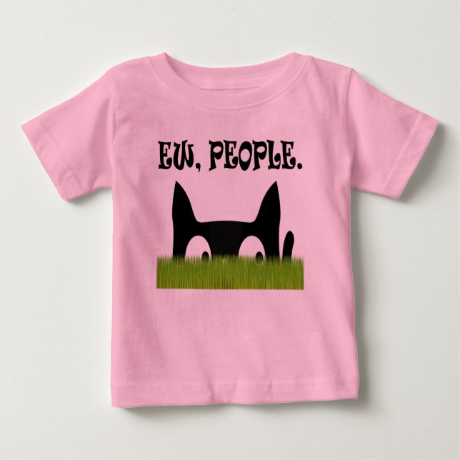 Ew People Funny Cat Green Grass Baby Shirt (Vorderseite)