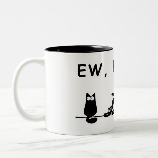 "Ew, People — Funny Cat Tasse" Zweifarbige Tasse (Links)