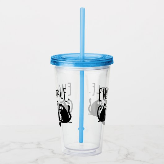 Ew People Funny Meowy Black Cats Acryltrinkbecher (Rechts)