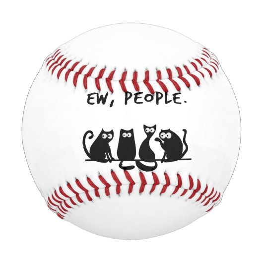 Ew People Funny Meowy Black Cats Baseball (Vorderseite)