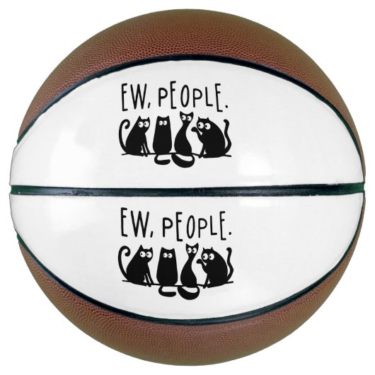 Ew People Funny Meowy Black Cats Basketball (Vorderseite)